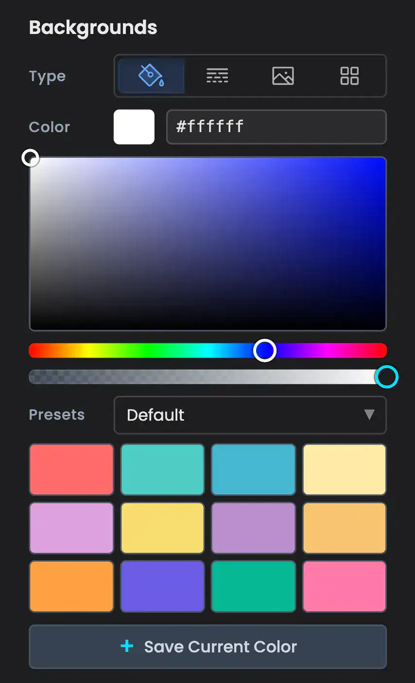 Customisable background and style controls in the MerchUp product template editor